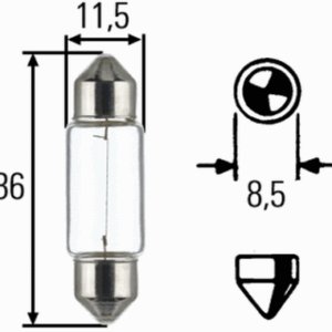 LJÓSAPERA 24V 5W SV8 5-8 36MM