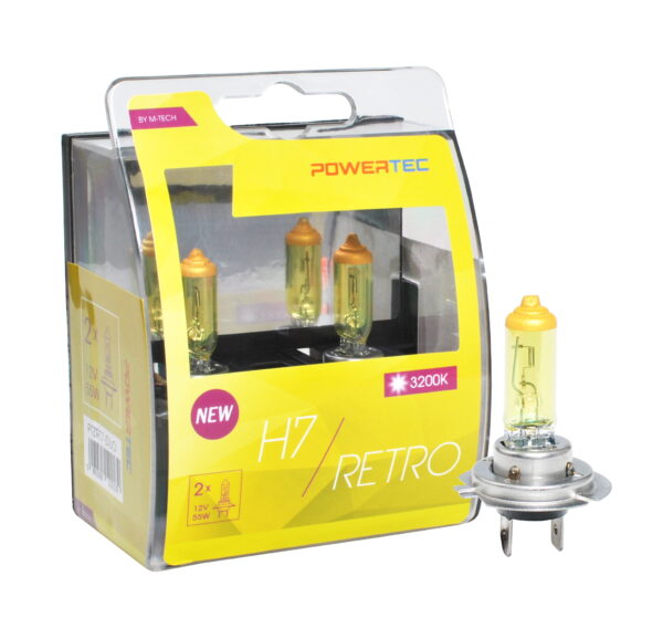LJÓSAPERA 12V H7 55W RETRO/GUL 2 STK
