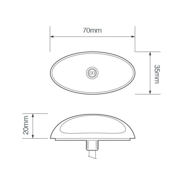 DÍÓÐUBREIDDARLJÓS RAUTT/HVÍTT 180° - Image 2
