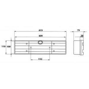 AFTURLJÓS MERCEDES HÆGRA 110x426MM