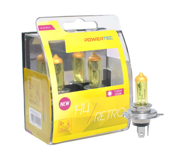LJÓSAPERA 12V H4  60/55W RETRO/GUL 3200K