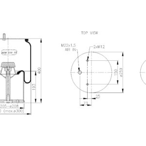LOFTPÚÐI BPW 30 STÁLBOTN