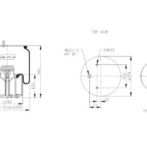 LOFTPÚÐI BPW 30K PLASTBOTN