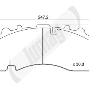 BREMSUKLOSSASETT BPW 247MM M/SKARÐI