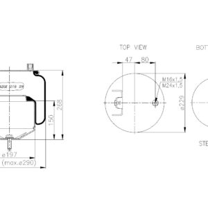LOFTPÚÐI VOLVO BOTN 150MM HÁR Ö-197MM