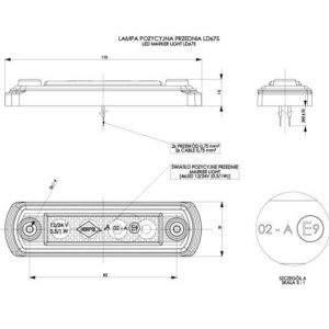 DÍÓÐUBREIDDARLJÓS HVÍTT 110 X 31MM