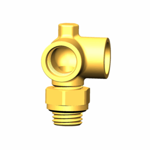 HNÉ TÉ 90° M16 X 1,5 - 2XM16 X 1,5 KOPAR