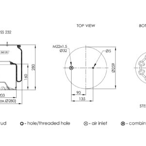 LOFTPÚÐI MERCEDES ACTROS IV STÁLBOTN