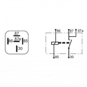 RELAY 12V 5 PINNA 30A  TVÖFÖLD 87 SNERTA