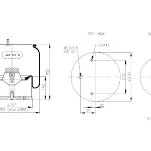 LOFTPÚÐI BPW 36K M/STÁLKLUKKU