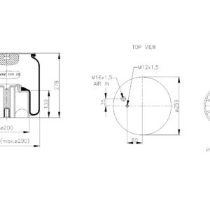 LOFTPÚÐI MAN 1x M16 PLASTBOTN