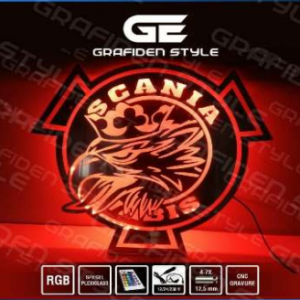 SCANIA KOJUSKILTI 50X50 RGB M/FJARSTÝRIN