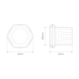 DÍÓÐUBLIKKLJÓS GULT SEXHYRND 12-24V