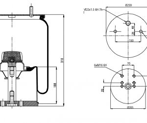 LOFTPÚÐI BPW 30 STÁLBOTN
