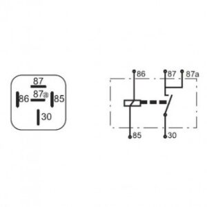 RELAY 24V 5 PINNA  20A TVÖFÖLD 87 SNERTA