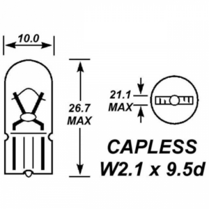 LJÓSAPERA 12V  5W T10 W5W STUNGUPERA