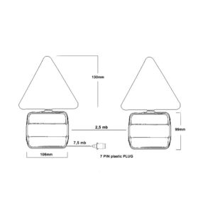 DÍÓÐUAFTURLJÓSASETT P/B/ST M/TENGLI