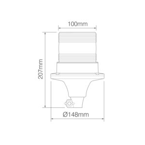 DÍÓÐUBLIKKLJÓS GULT Á STÖNG 12-24V