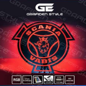 SCANIA KOJUSKILTI 50X50 RGB M/FJARSTÝRIN