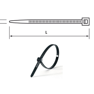 KAPALBAND 4,8.MM X 250.MM SVART 100 STK.