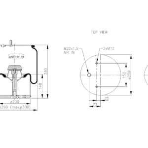 LOFTPÚÐI BPW 30K  STÁLBOTN