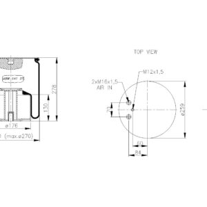 LOFTPÚÐI MAN 2 x M16 PORT