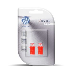 DÍÓÐUPERA 12V W5W T10 RAUÐ STUNGUPERA