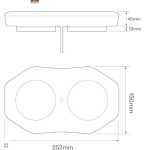 DÍÓÐUBLIKKLJÓS GULT 252MM SEGULL