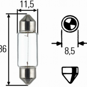 LJÓSAPERA 24V 5W SV8 5-8 36MM