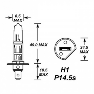 LJÓSAPERA 12V H1 55W