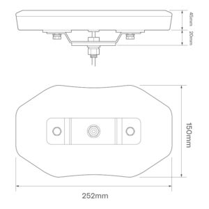 DÍÓÐUBLIKKLJÓS GULT 252MM BOLTAÐ